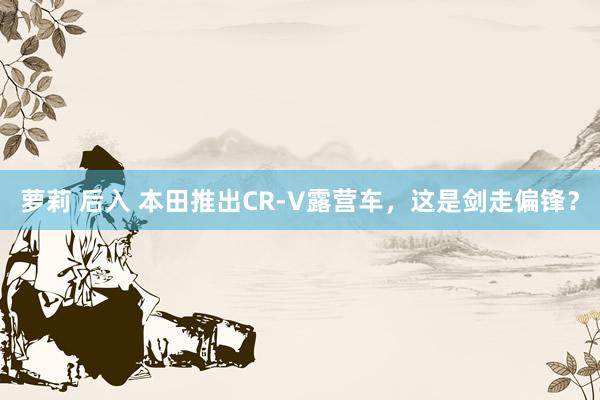 萝莉 后入 本田推出CR-V露营车，这是剑走偏锋？