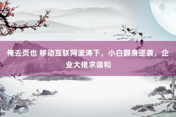 俺去页也 移动互联网波涛下，小白翻身逆袭，企业大佬求谐和