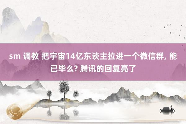 sm 调教 把宇宙14亿东谈主拉进一个微信群， 能已毕么? 腾讯的回复亮了