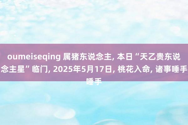 oumeiseqing 属猪东说念主， 本日“天乙贵东说念主星”临门， 2025年5月17日， 桃花入命， 诸事唾手