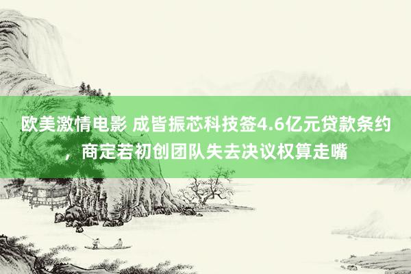 欧美激情电影 成皆振芯科技签4.6亿元贷款条约，商定若初创团队失去决议权算走嘴