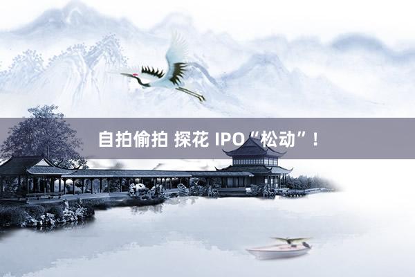 自拍偷拍 探花 IPO“松动”！